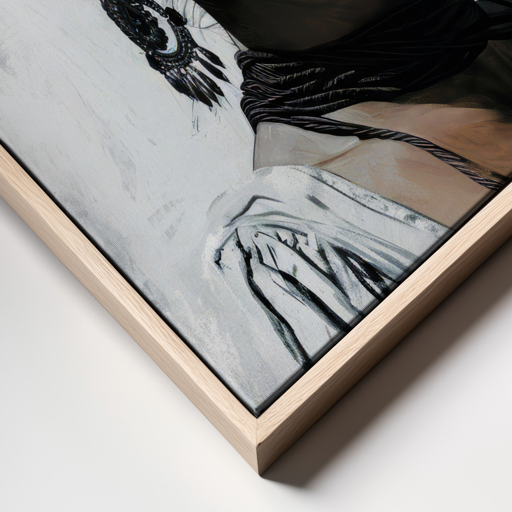 Canvas print - Frida Portrait 14 frame close up - natural frame