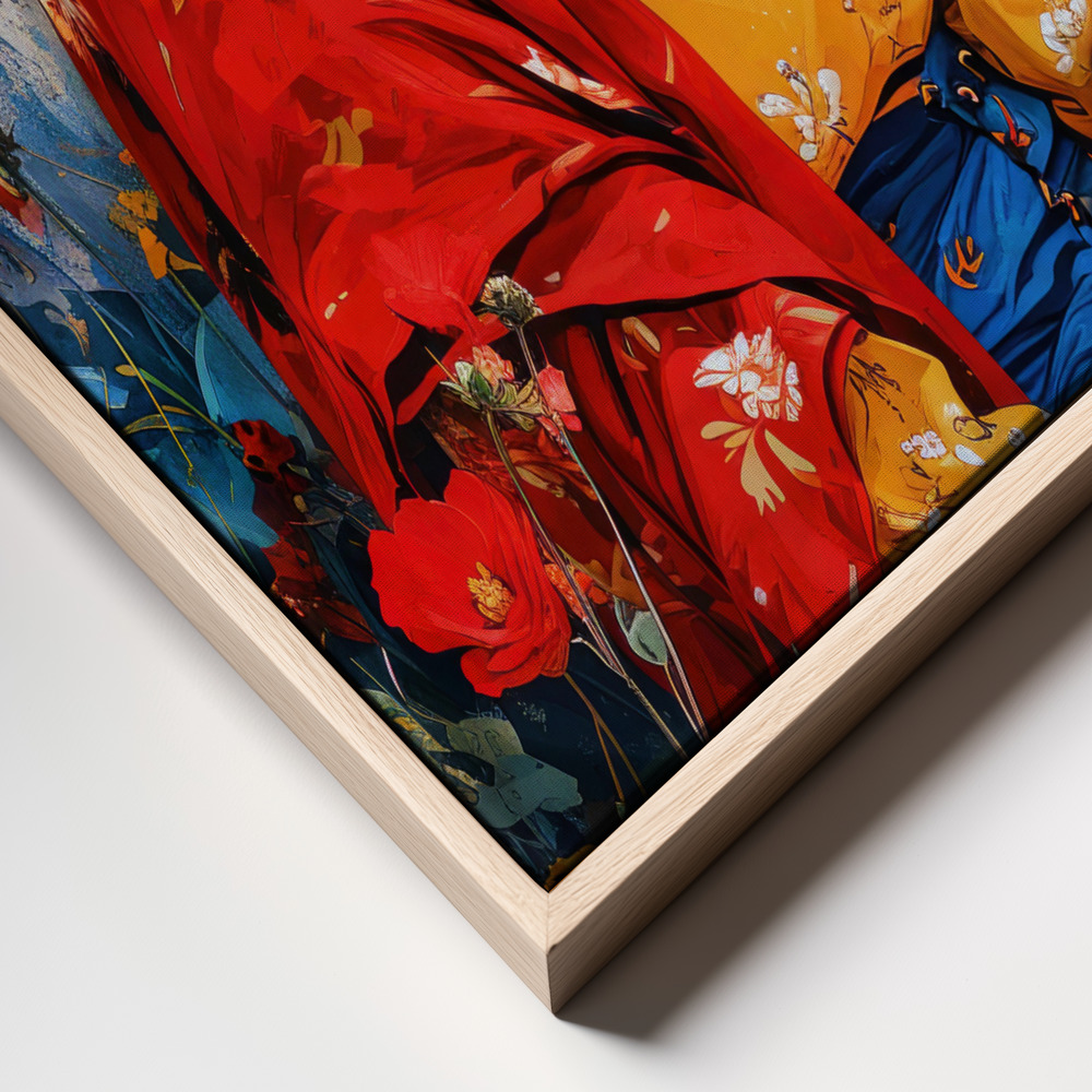 Canvas print - Frida Portrait 4 frame close up - natural frame