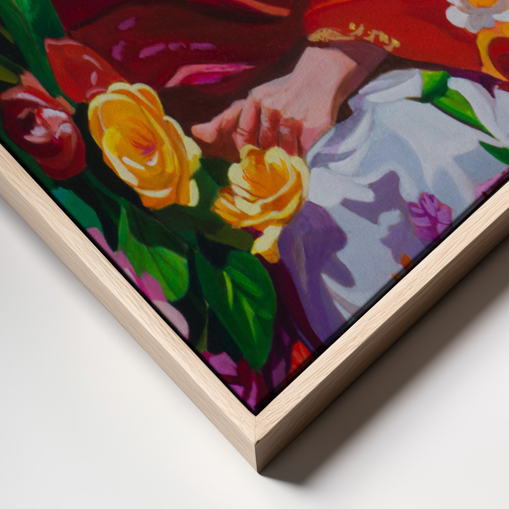 Lienzo - Frida primer plano del marco - marco natural