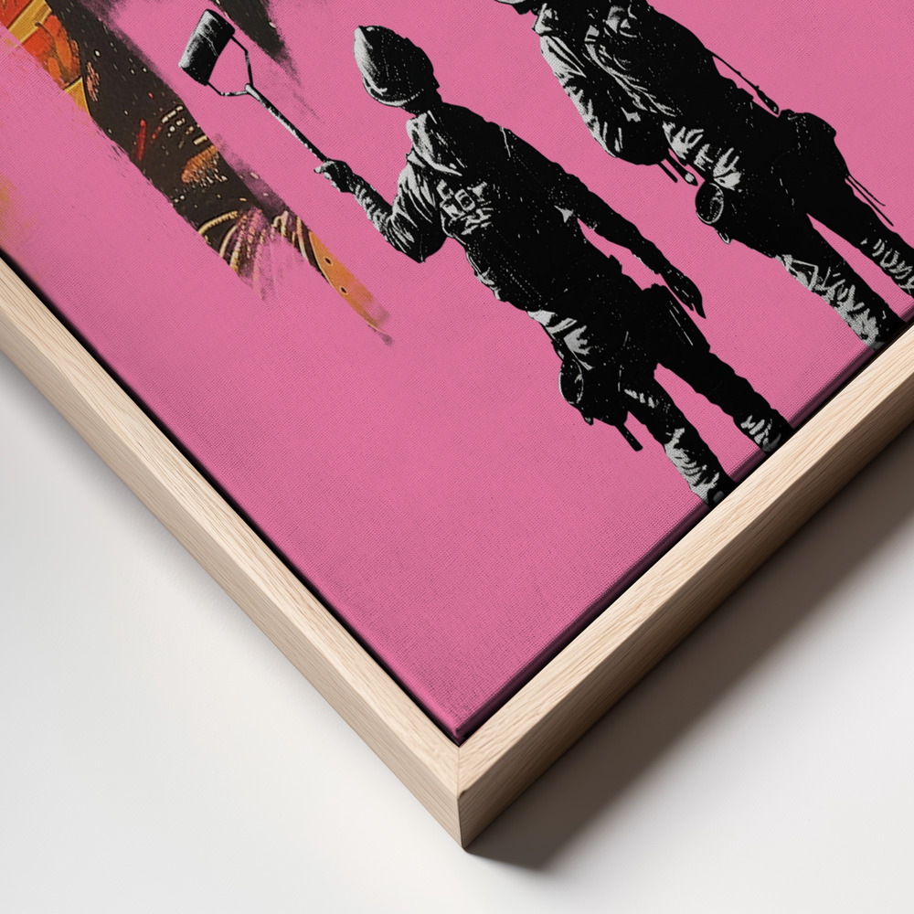 Canvas print - Pink Monalisa frame close up - natural frame