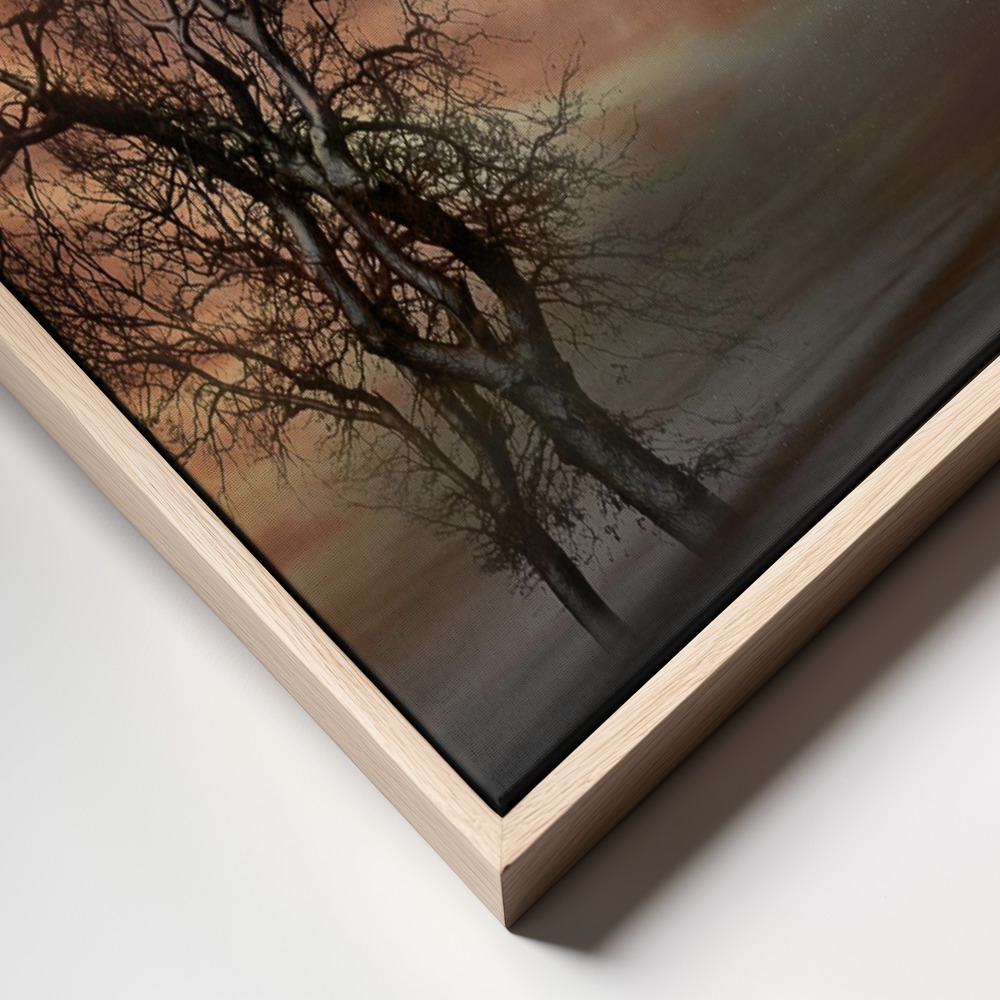 Canvas schilderi - Cradling the Moon frame close up - natuurlijk frame