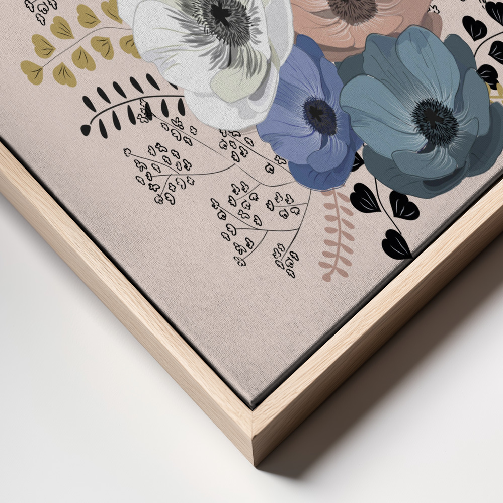 Canvas print - Anemones Floral Bouquet frame close up