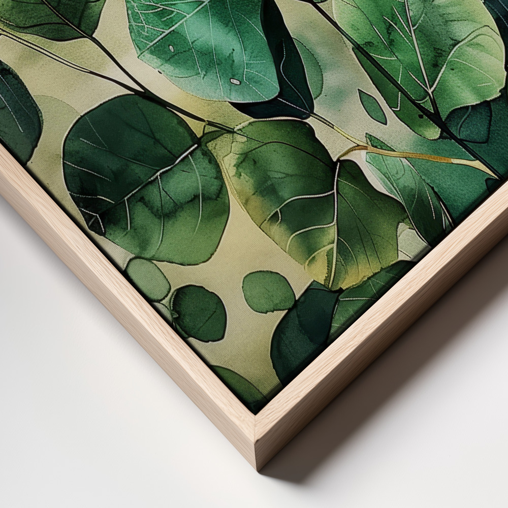 Lienzo - Nature Flowers and Leaves Watercolor Art (9) frame close up
