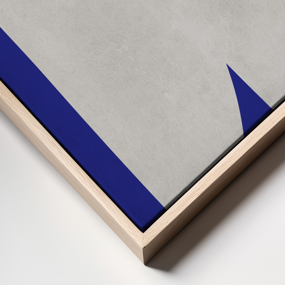 Canvas schilderi - Blue and white art 2 frame close up - natuurlijk frame