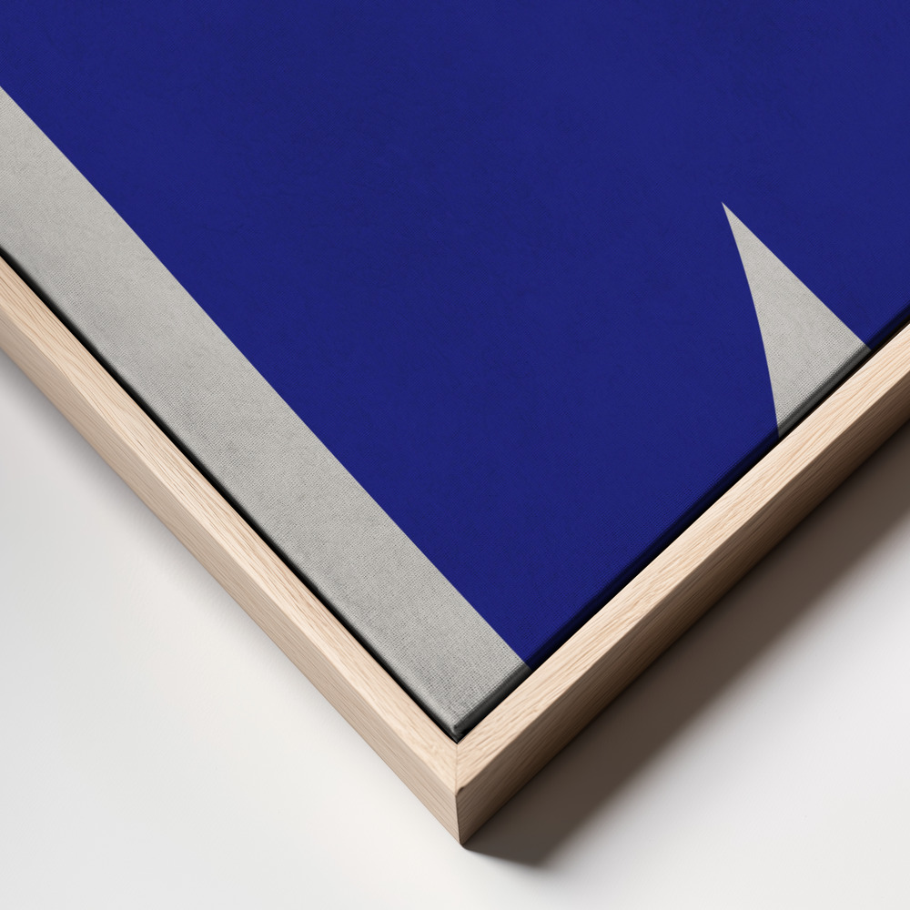 Leinwandbild - Blue and white art 1 frame close up