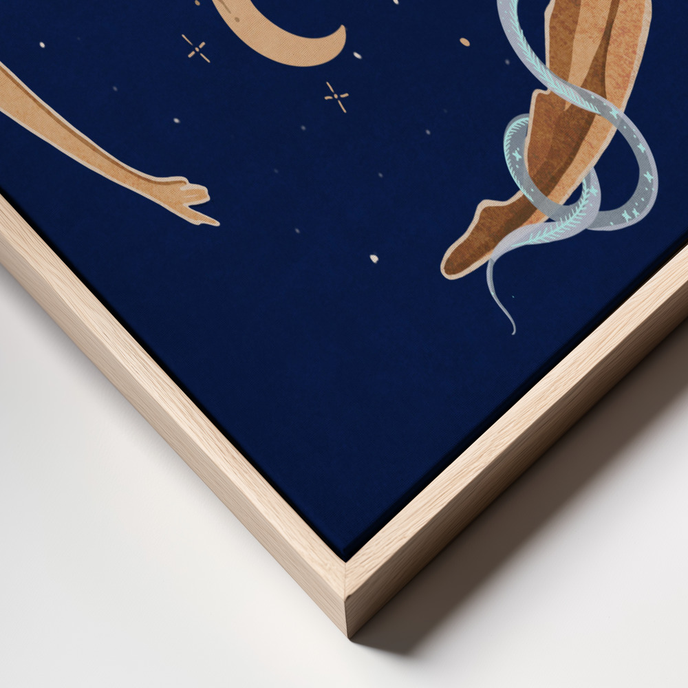 Canvas print - Celestial Harmony frame close up - natural frame