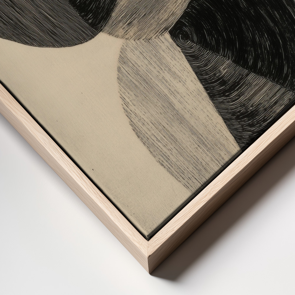 Canvas schilderi - Black Freeform frame close up - natuurlijk frame