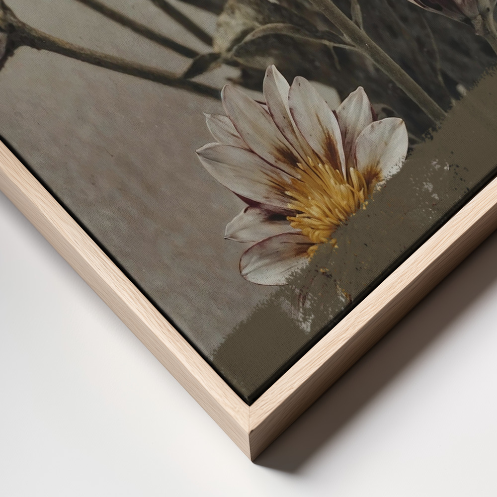 Canvas schilderi - 5 Vintage Flowers frame close up - natuurlijk frame