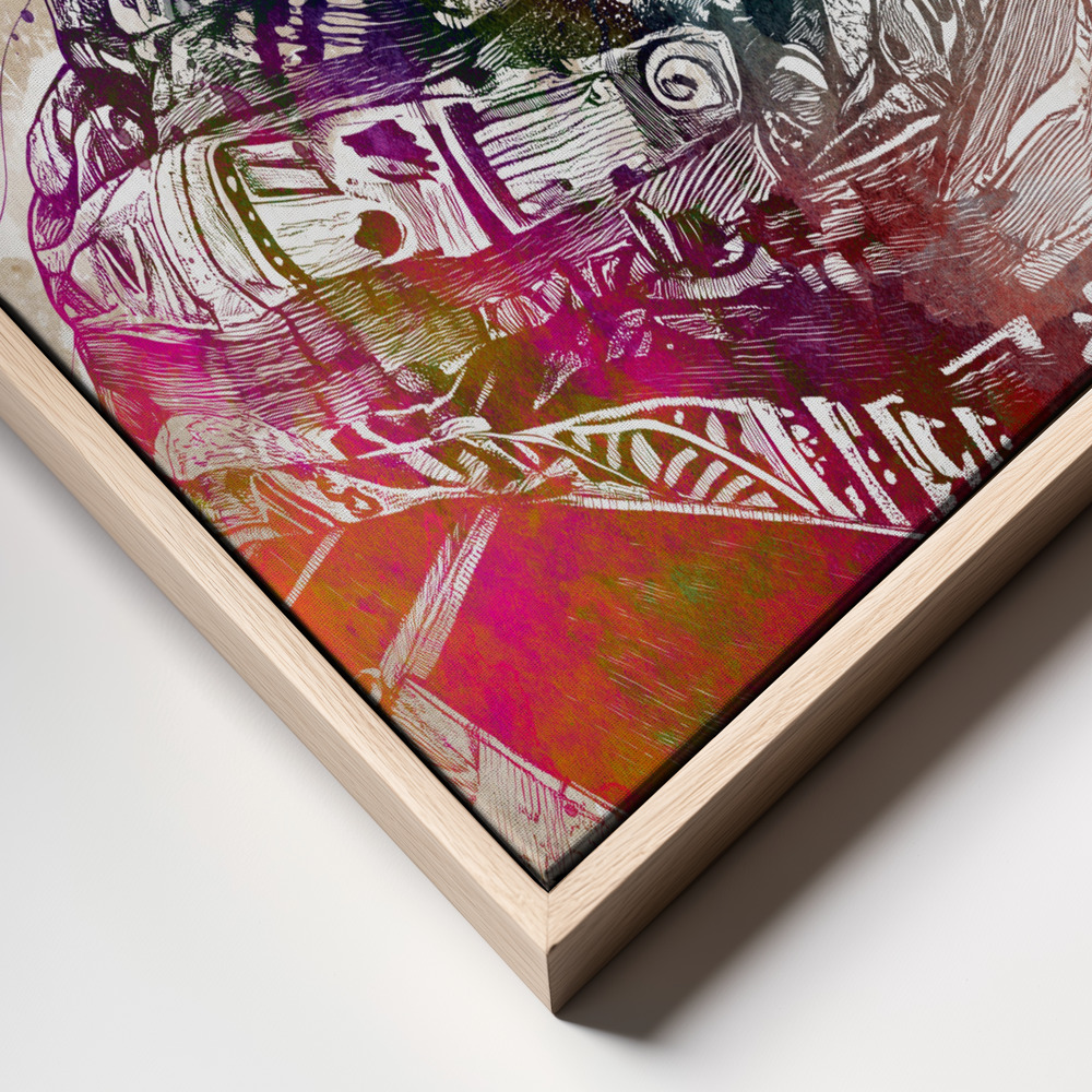 Canvas print - Frida portrait frame close up - natural frame