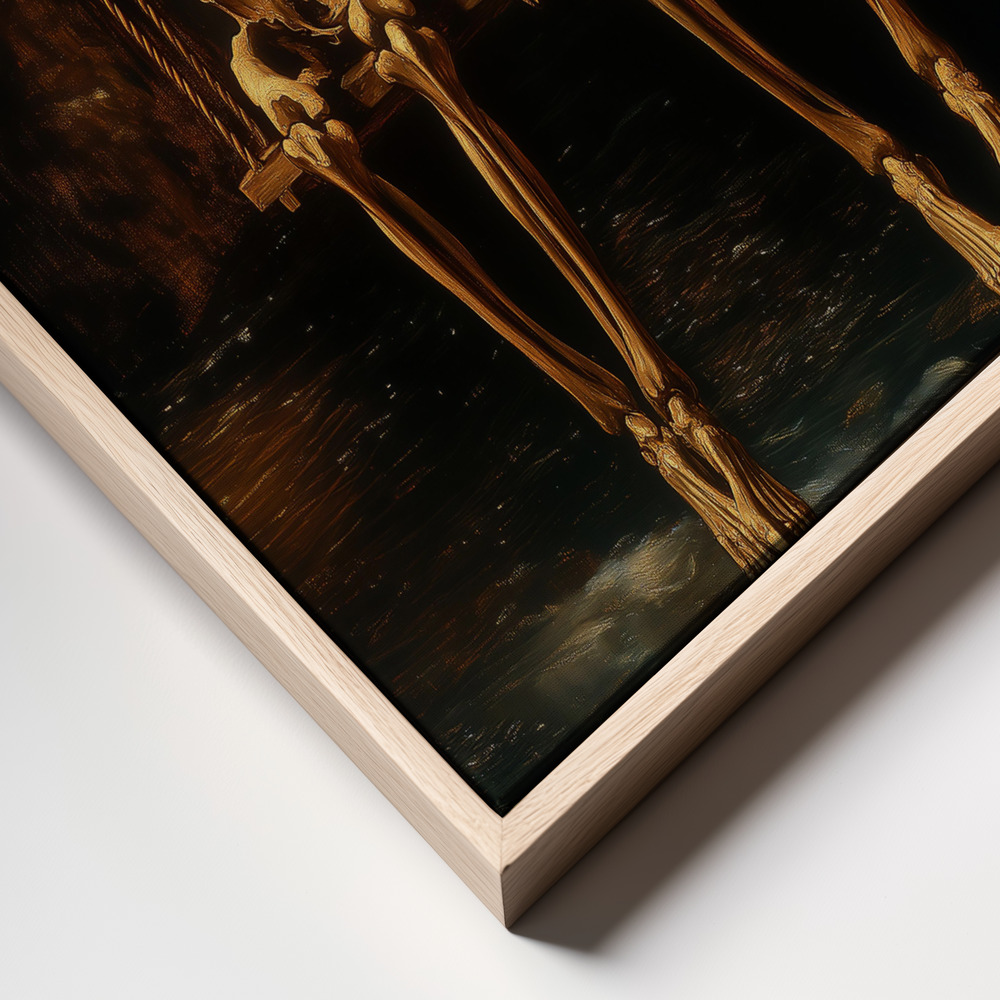 Canvas taulu - Moonlit Skeletons kehys lähikuva - luonnollinen kehys