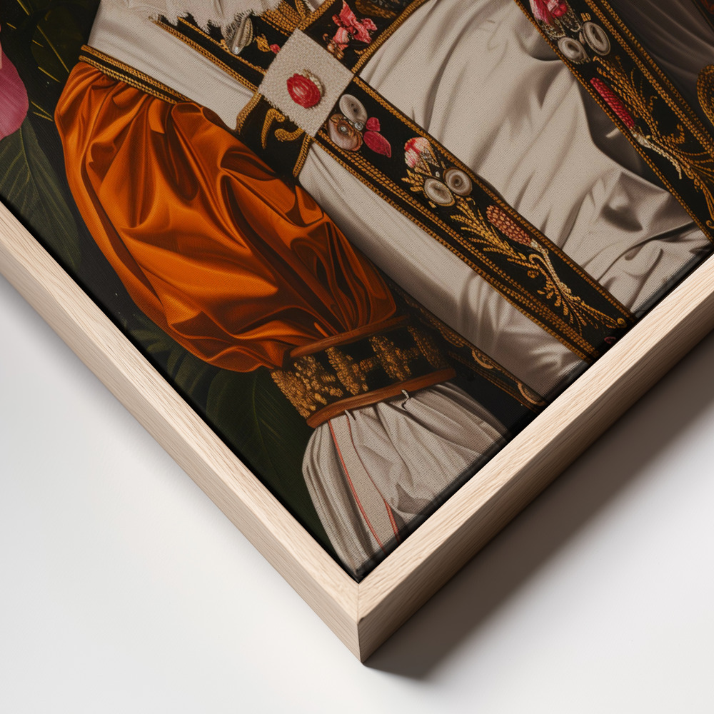 Canvas print - Cosmic Renaissance frame close up - natural frame