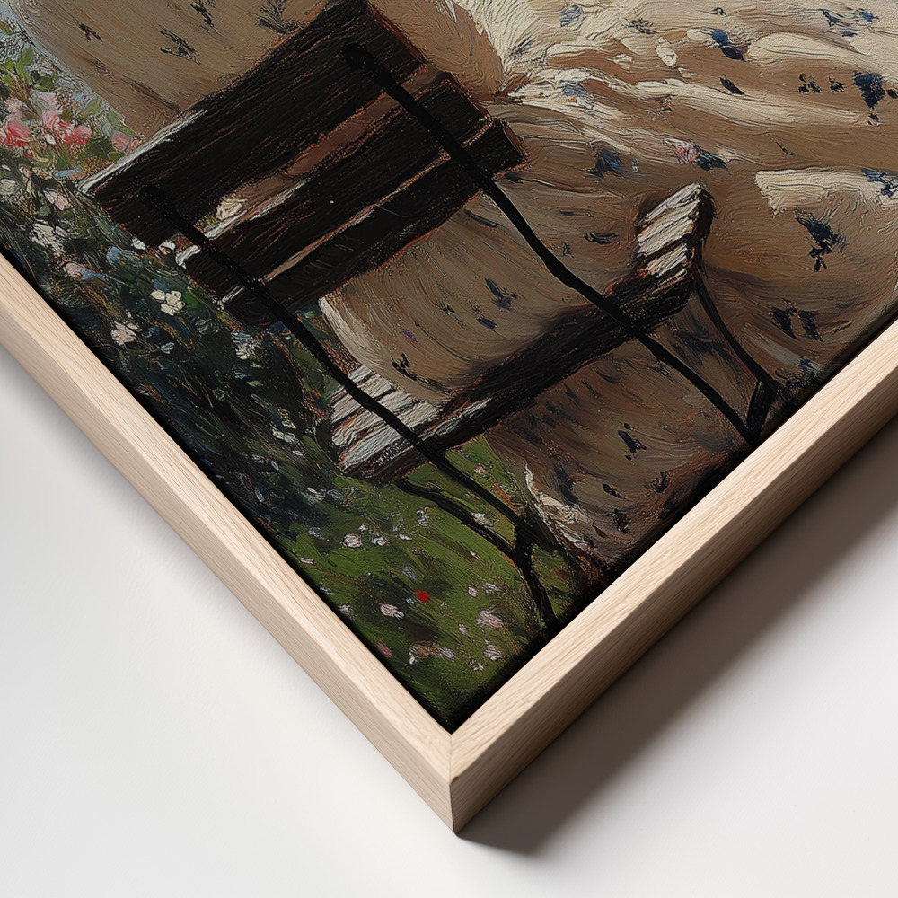 Canvas print - Tranquil Waterside frame close up - natural frame