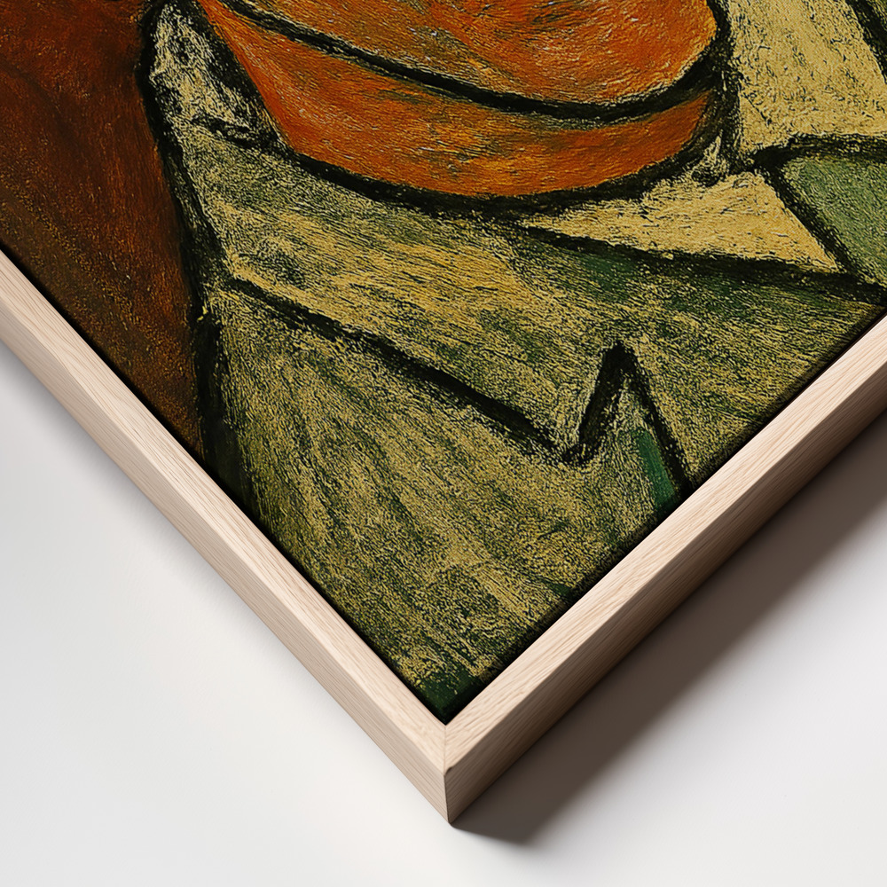 Canvas print - Red Cap Gaze frame close up - natural frame