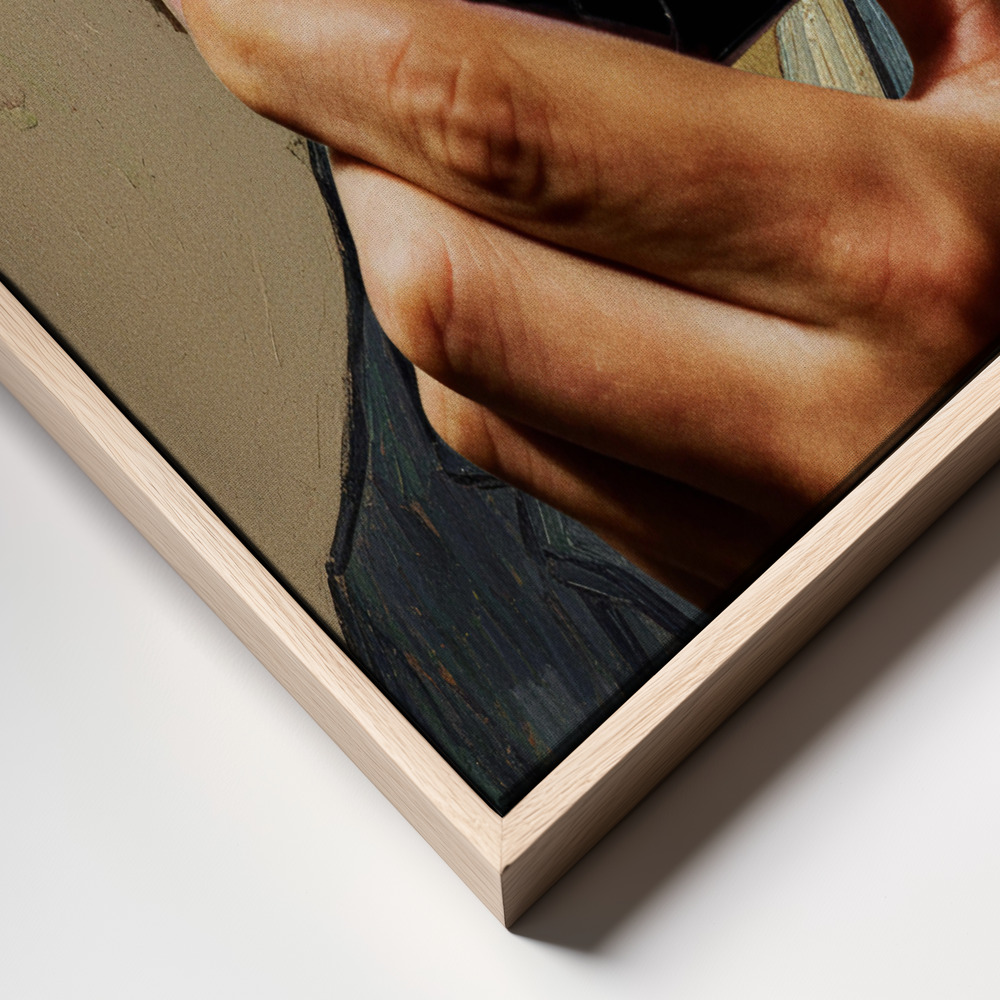 Canvas print - Sunflowers Selfie frame close up - natural frame