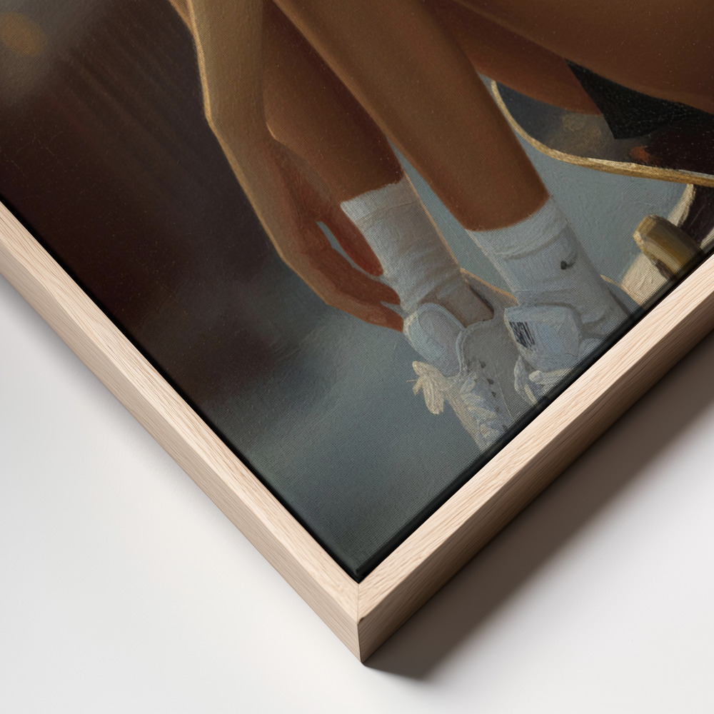 Canvas print - Sunset Pearl frame close up - natural frame