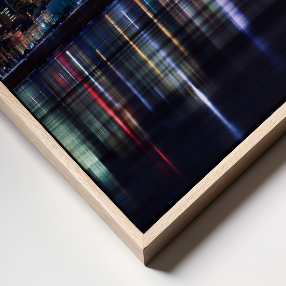 Canvas taulu - Montreal Night kehys lähikuva - luonnollinen kehys