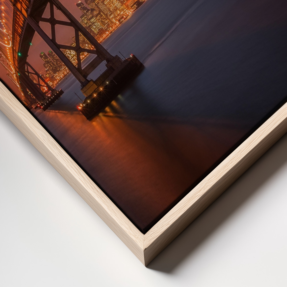 Stampe su tela - Fire over San Francisco frame close up