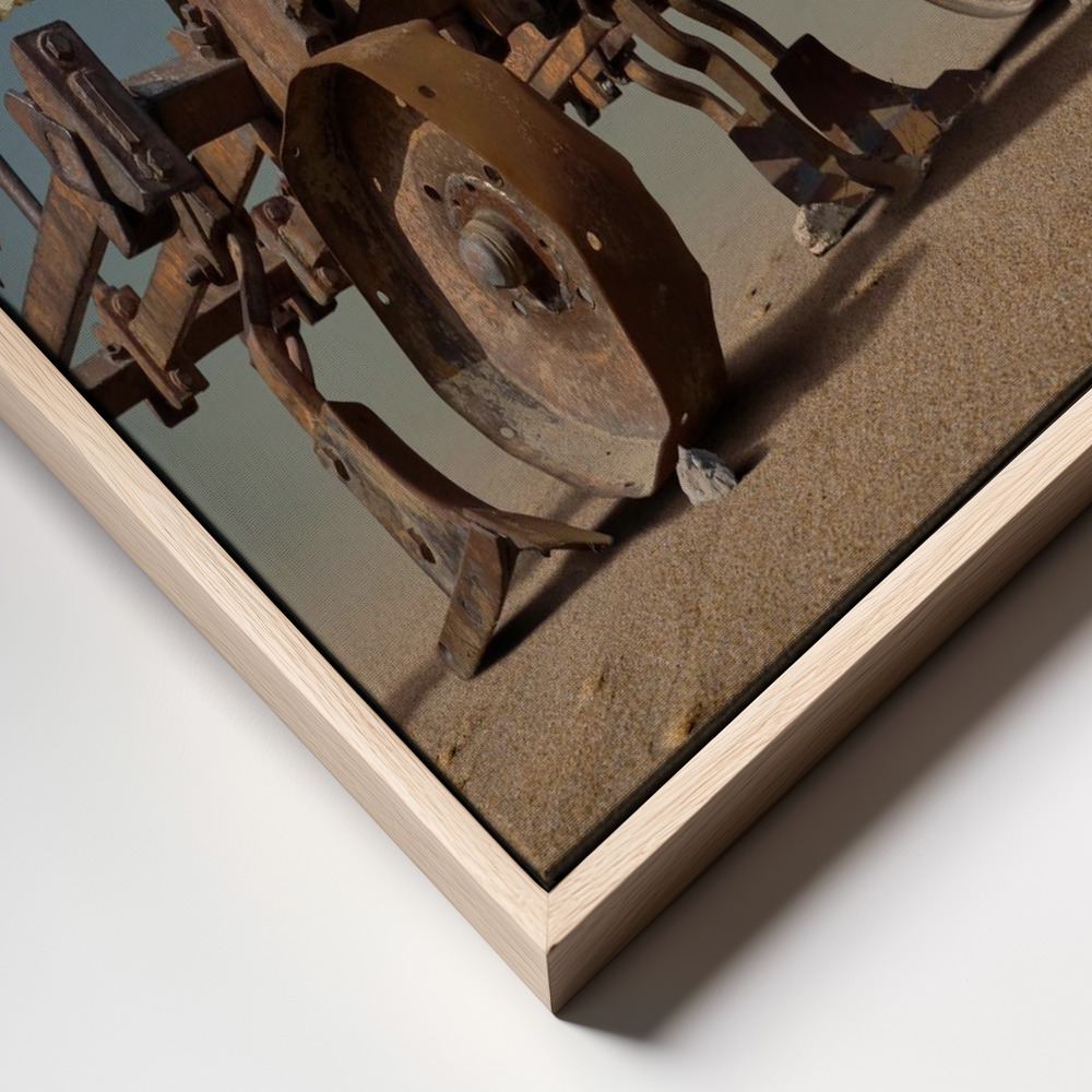 Canvas schilderi - Encounter in the desert frame close up - natuurlijk frame