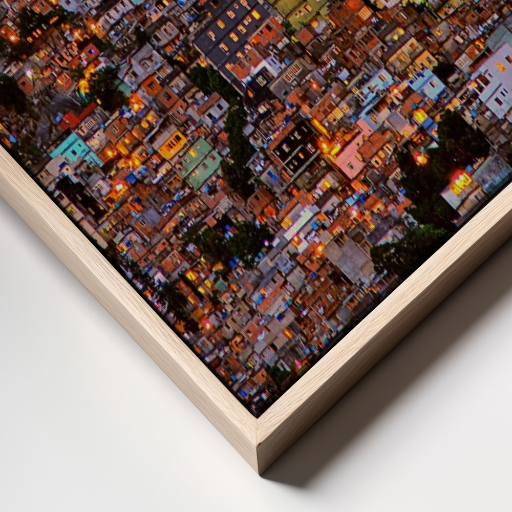 Canvas print - Nightfall in the Favela da Rocinha frame close up