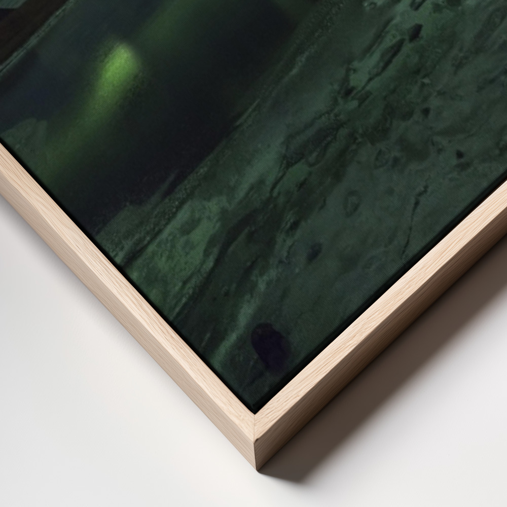 Canvas print - Kirkjufell Aurora frame close up