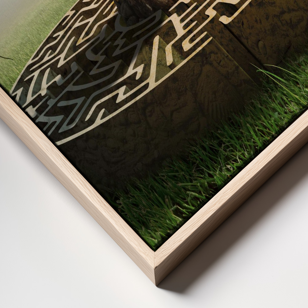 Canvas schilderi - Labyrinth frame close up - natuurlijk frame