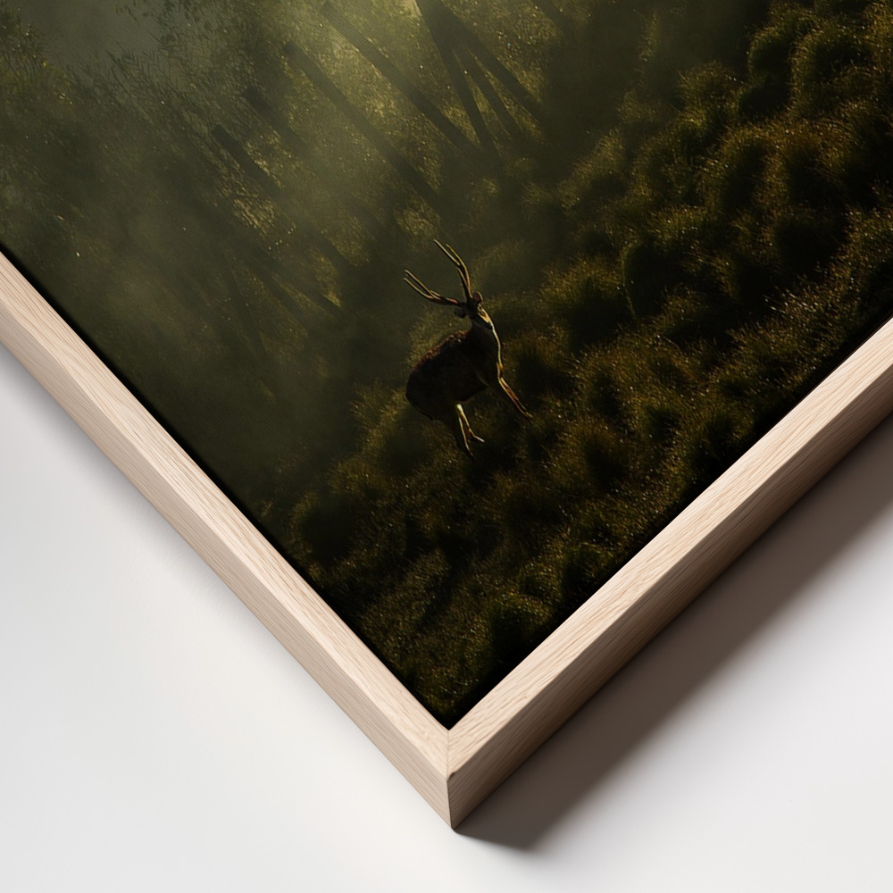 Canvas schilderi - Misty Morning frame close up - natuurlijk frame