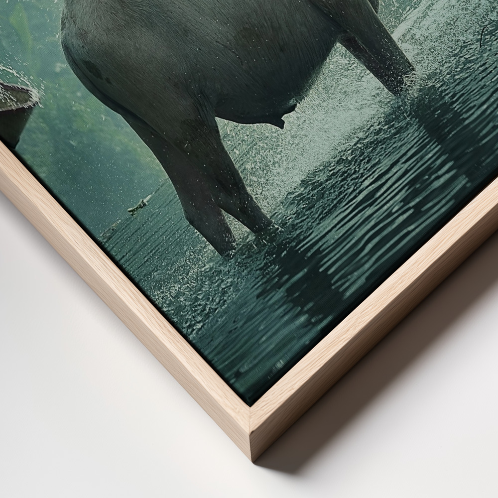 Canvas taulu - Vattenbuffel kehys lähikuva - luonnollinen kehys