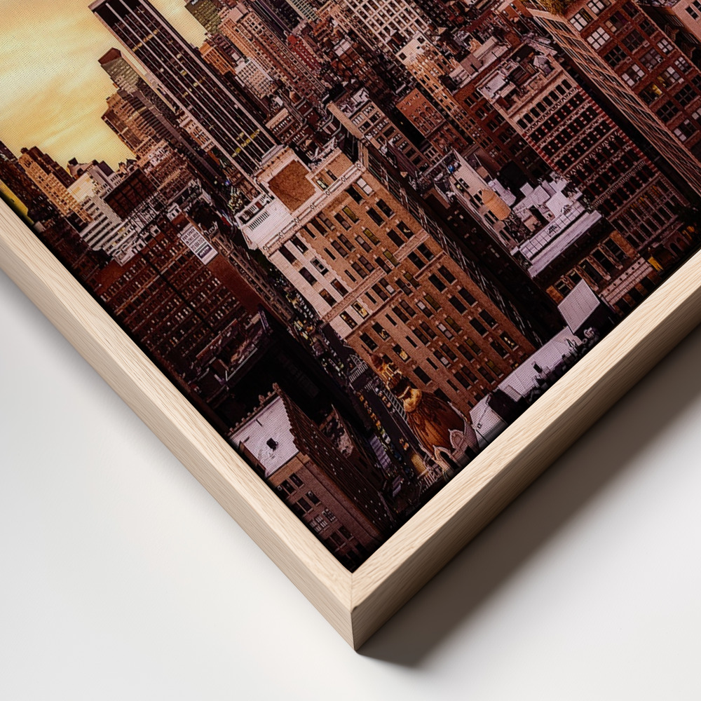 Leinwandbild - Midtown Sunset rahmen Nahaufnahme - natürlicher Rahmen