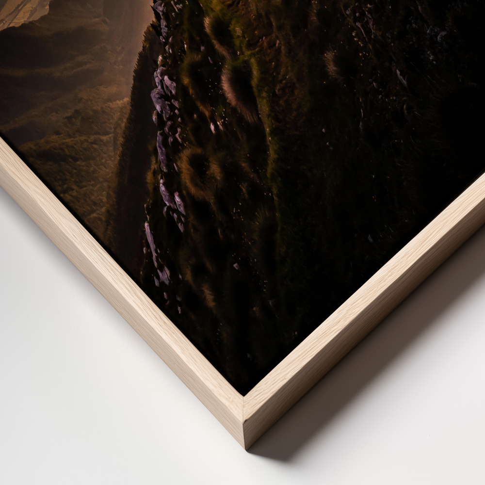 Canvas schilderi - Sunset Ride frame close up - natuurlijk frame