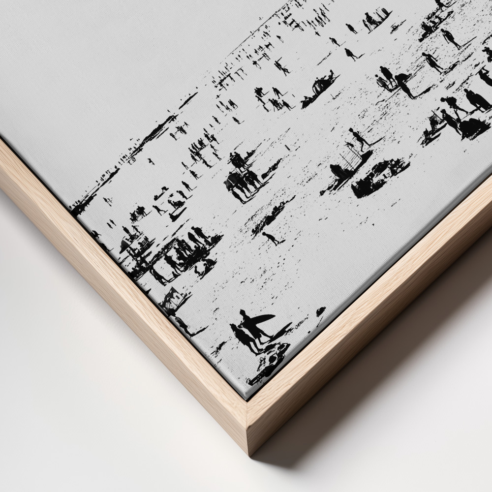 Canvas print - Beach No2 frame close up - natural frame