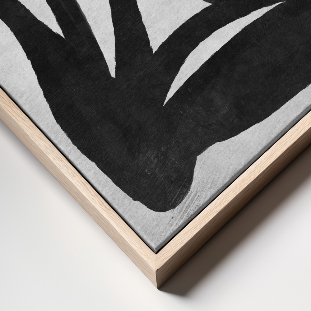 Lærred - Abstract Melody No2 ramme nærbillede - naturlig ramme