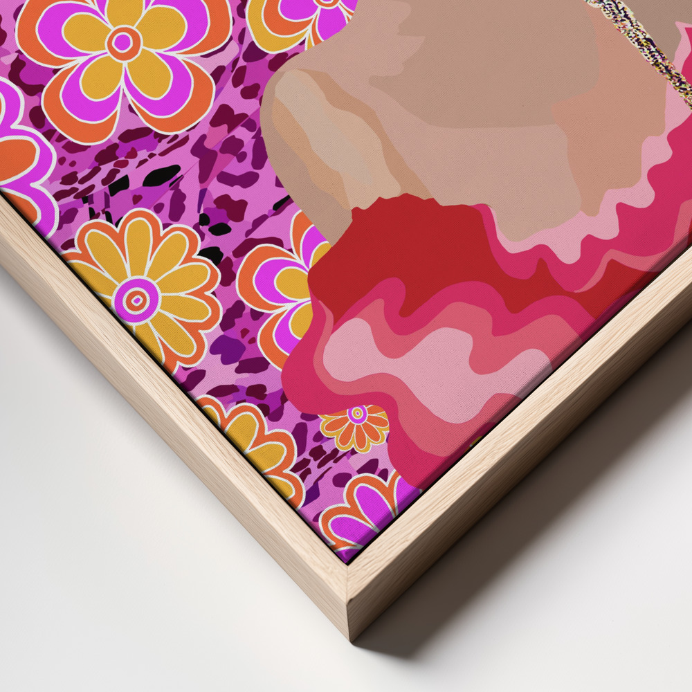 Canvas print - Frida the Queen frame close up - natural frame