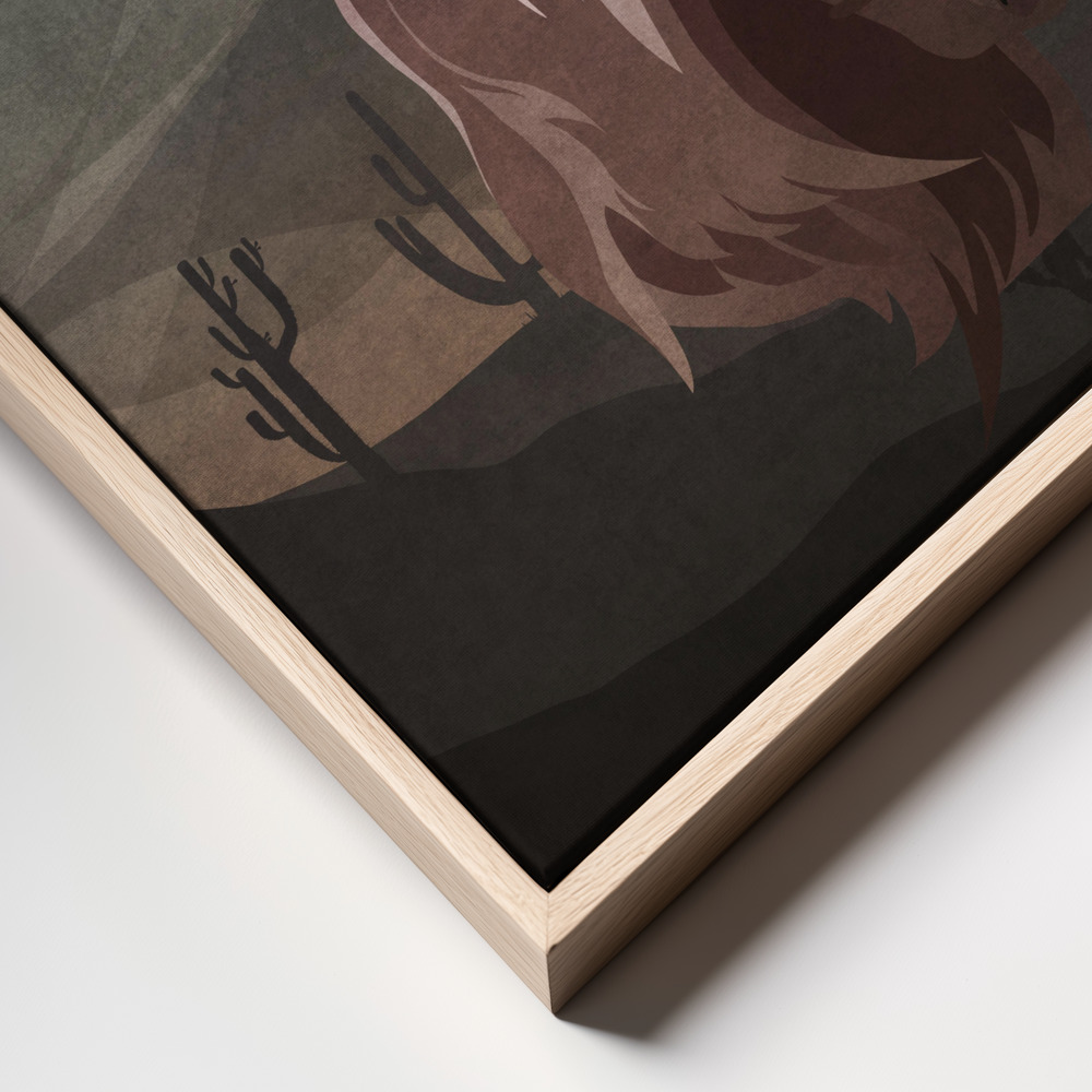 Canvas print - Desert Moon Majesty frame close up - natural frame