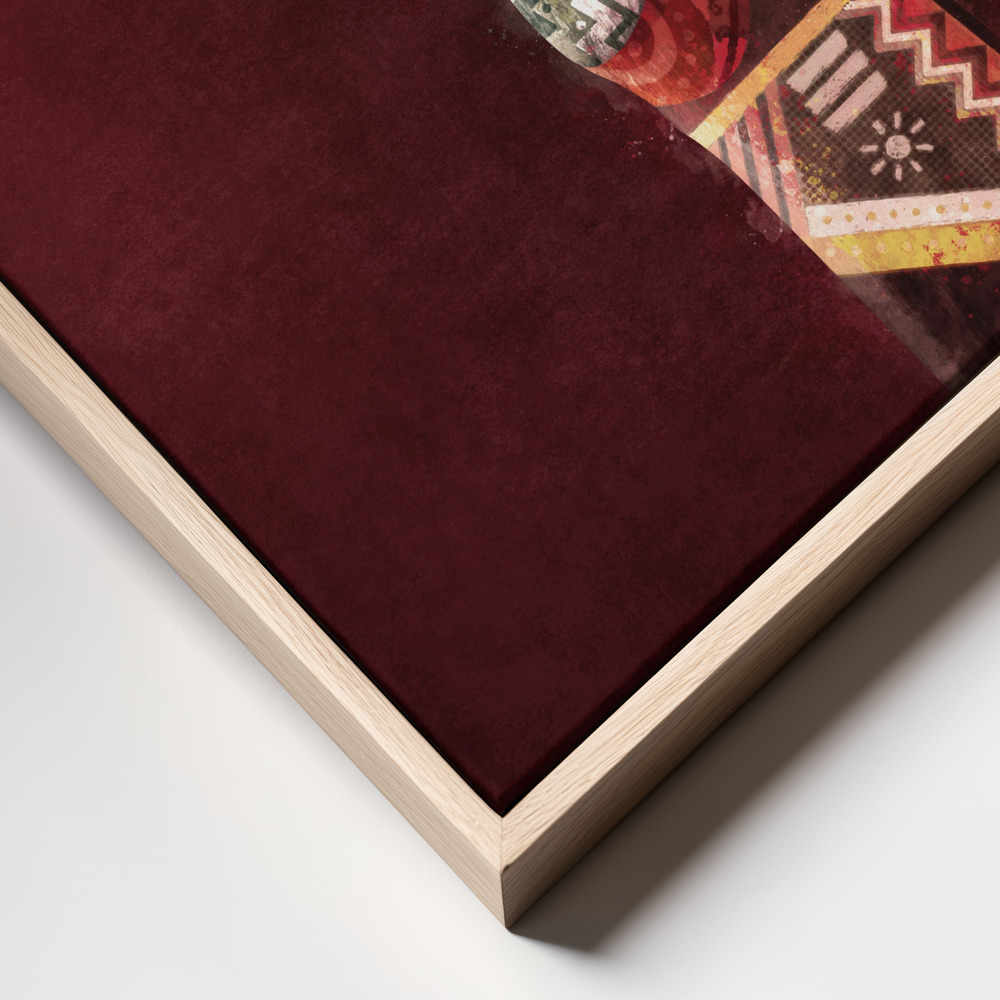 Canvas print - Patchwork Peace frame close up - natural frame