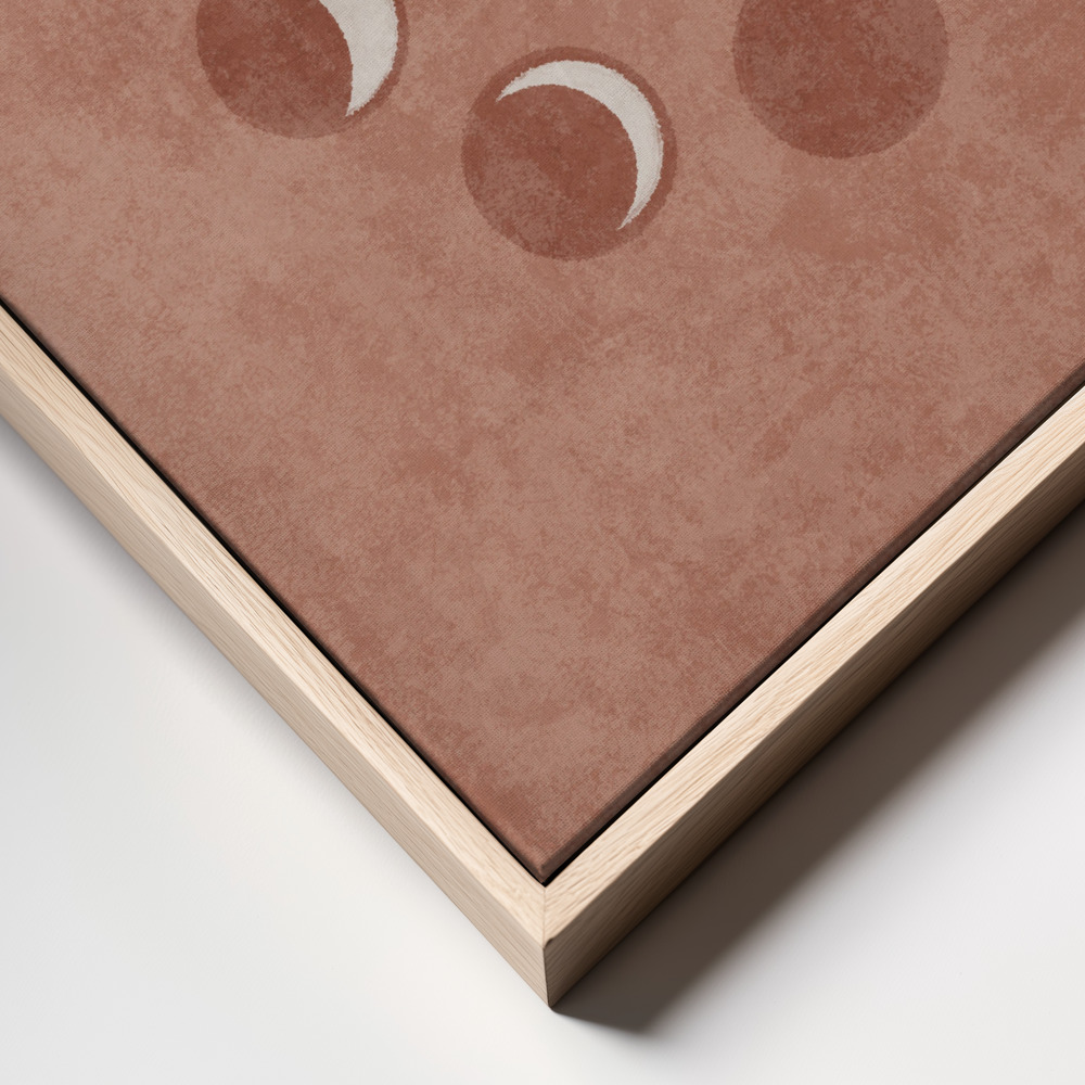 Canvas print - Lunar Phases Glow frame close up - natural frame
