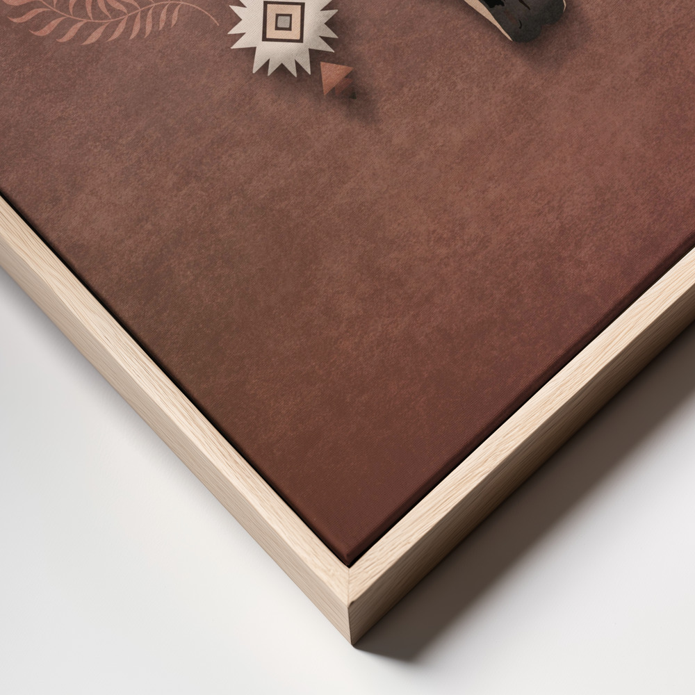 Canvas print - Desert Spirit Skull frame close up - natural frame