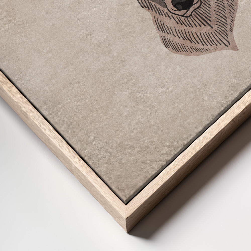 Canvas print - Majestic Stag Profile frame close up - natural frame