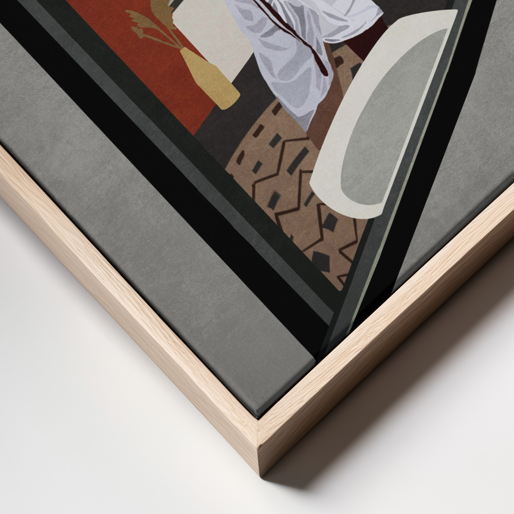 Canvas print - Reflected Elegance frame close up - natural frame