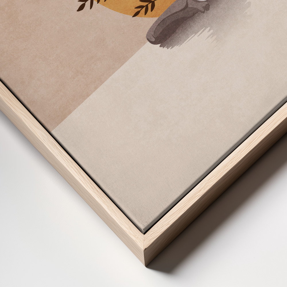 Canvas print - Yoga Serenity frame close up - natural frame