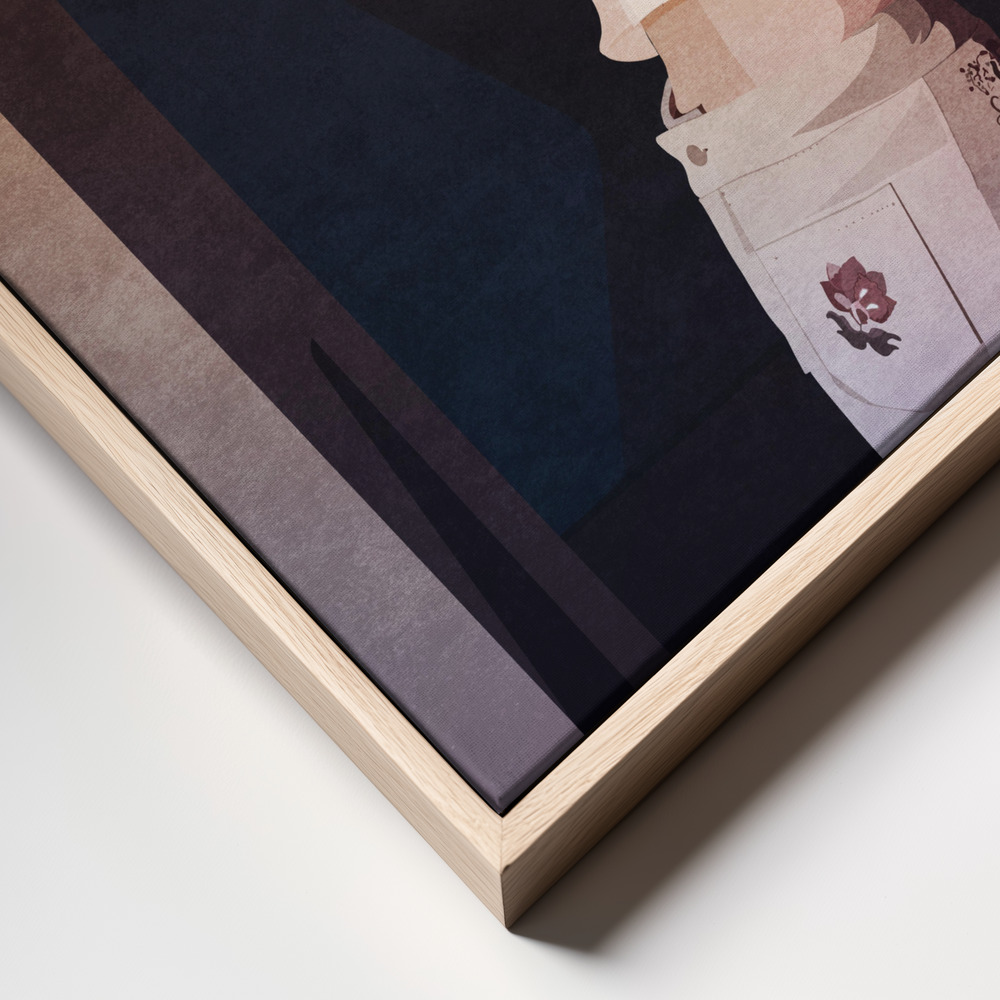 Stampe su tela - Morning Coffee Charm primo piano della cornice - cornice naturale