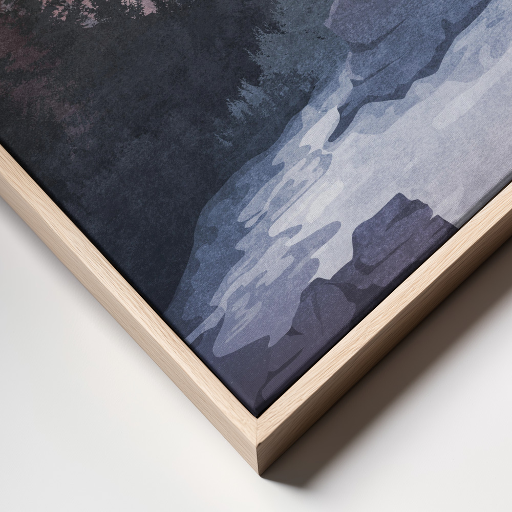 Canvas print - Majestic Dawn Scene frame close up - natural frame