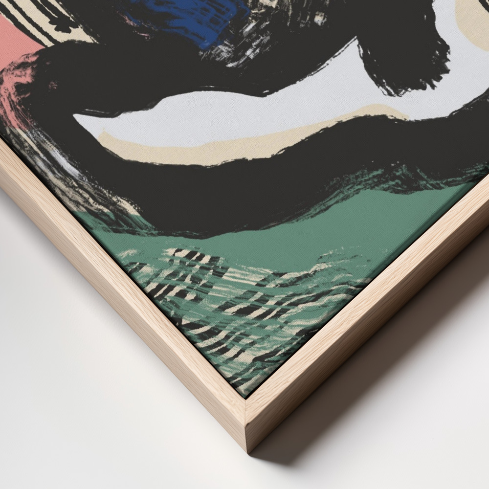 Canvas print - Sitting Nude Bold Abstract frame close up - natural frame