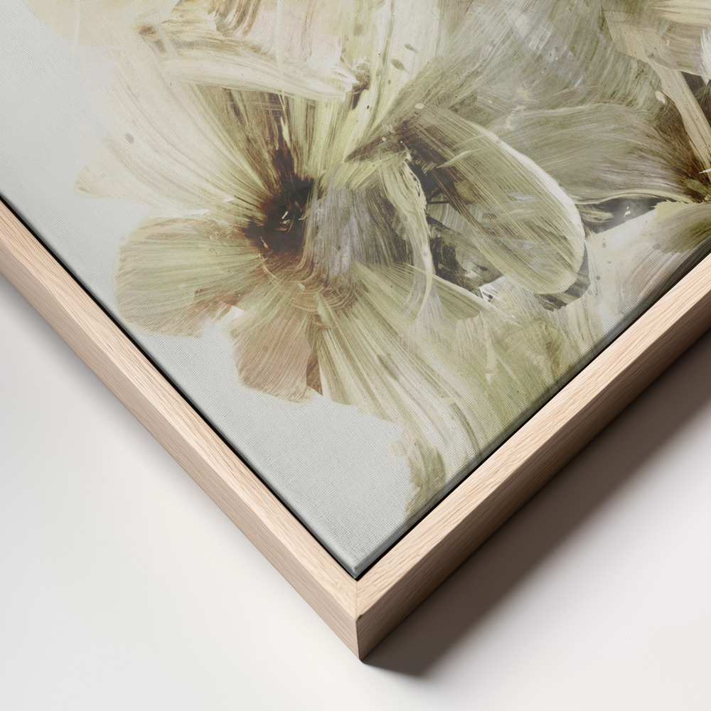 Canvas print - Hill Flowers frame close up - natural frame