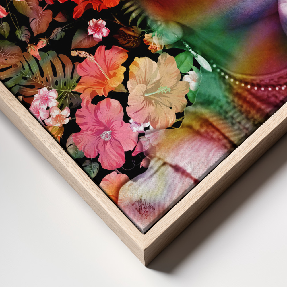 Lienzo - Frida Vii primer plano del marco - marco natural