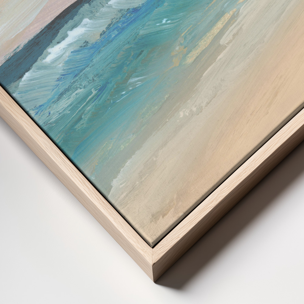 Canvas print - Bay Waves frame close up - natural frame