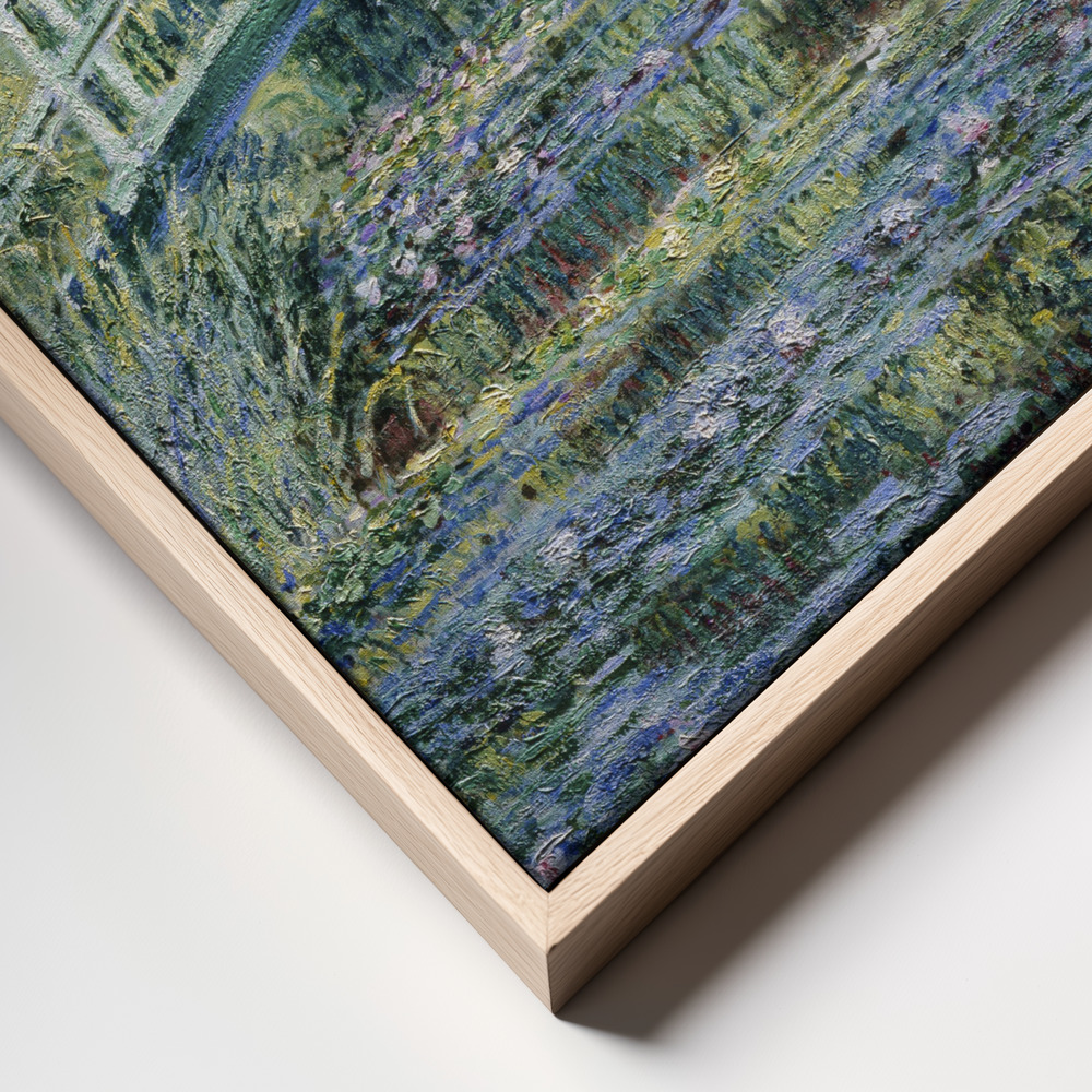 Leinwandbild - Water Lily Pond rahmen Nahaufnahme - natürlicher Rahmen