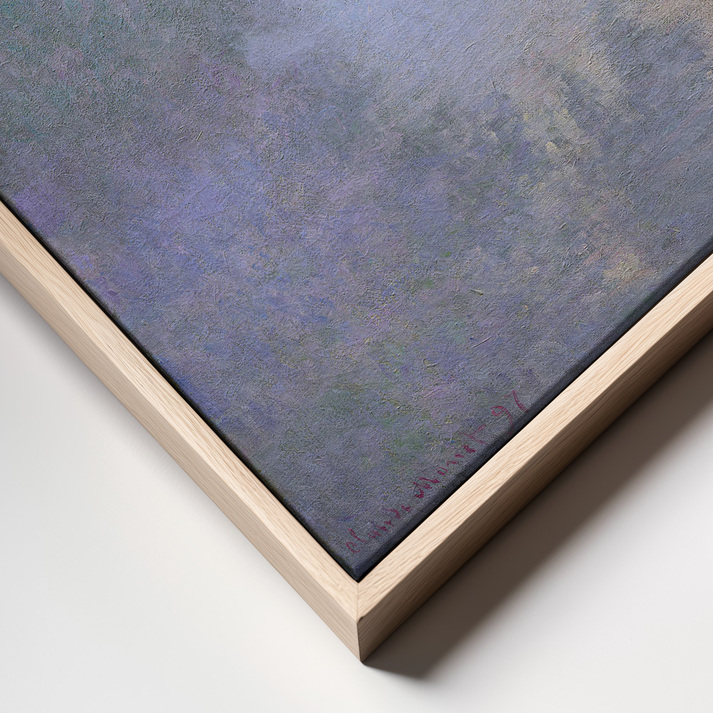 Canvas print - Morning On the Seine Near Giverny (1897) By Claude Monet Copy frame close up - natural frame