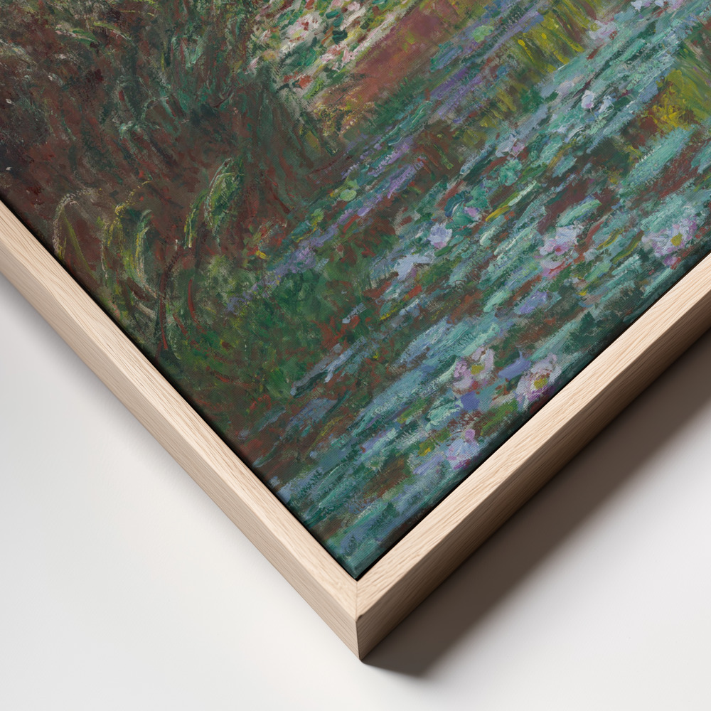 Canvas schilderi - Water Lily Pond frame close up - natuurlijk frame