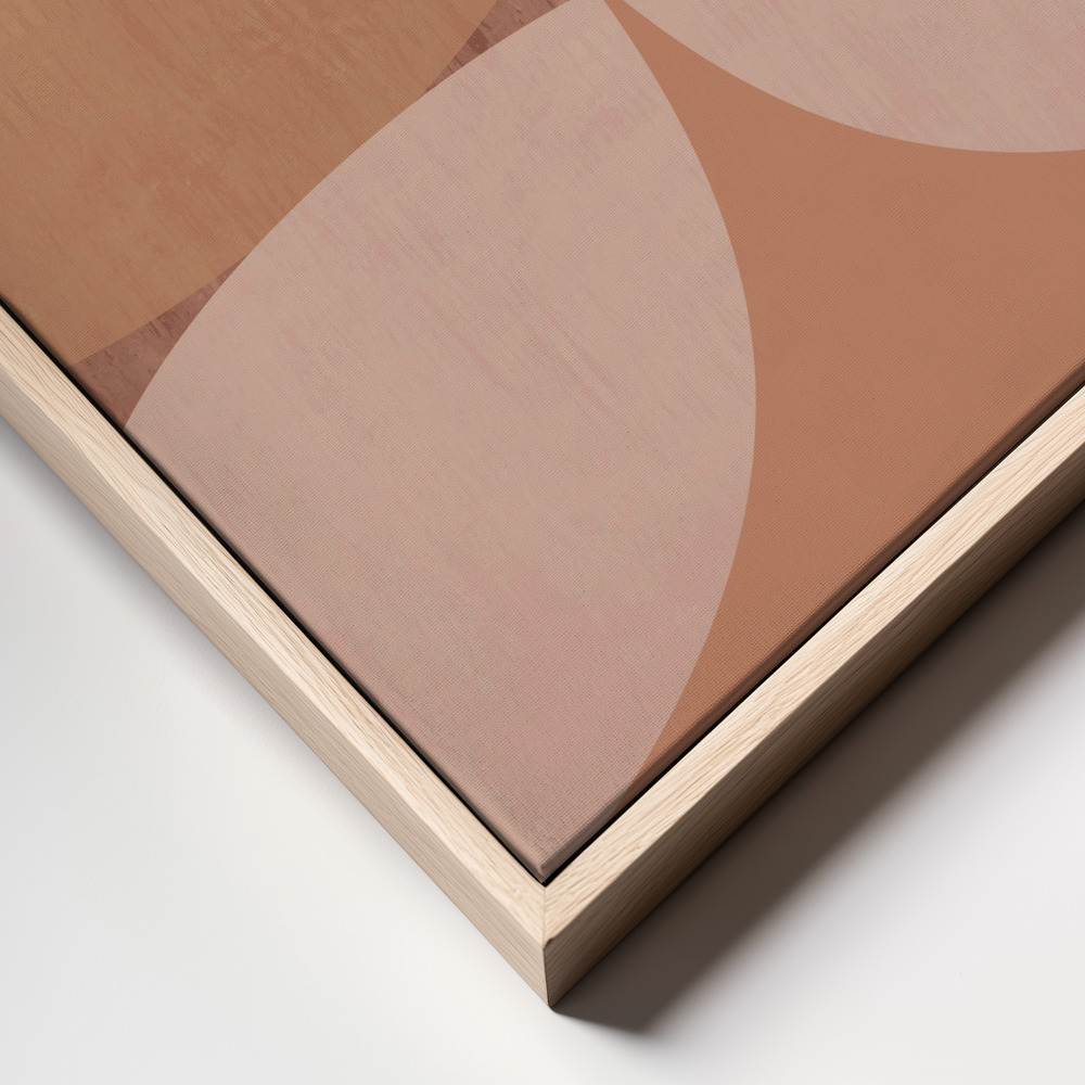 Canvas print - Modern Mocha Abstract Shapes 4 frame close up - natural frame