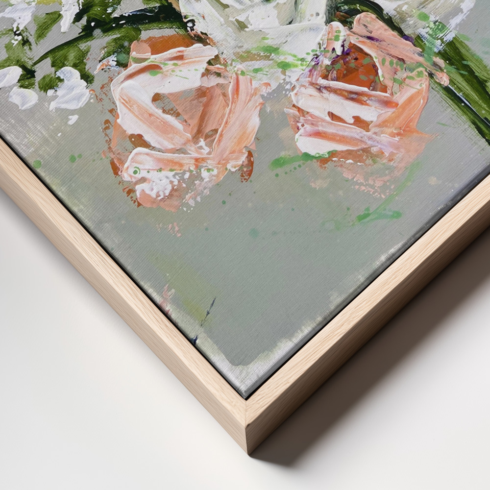 Leinwandbild - Petals in Motion rahmen Nahaufnahme - natürlicher Rahmen